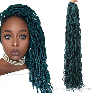 Xin Si wholesale 36 inch  gypsy wavy soft red crochet faux locs crochet with wrapping hair curly end